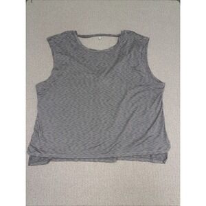 Champion Purple Stripe Short Sleeve Scoop Neck Shirt Women's XXL Logo Top